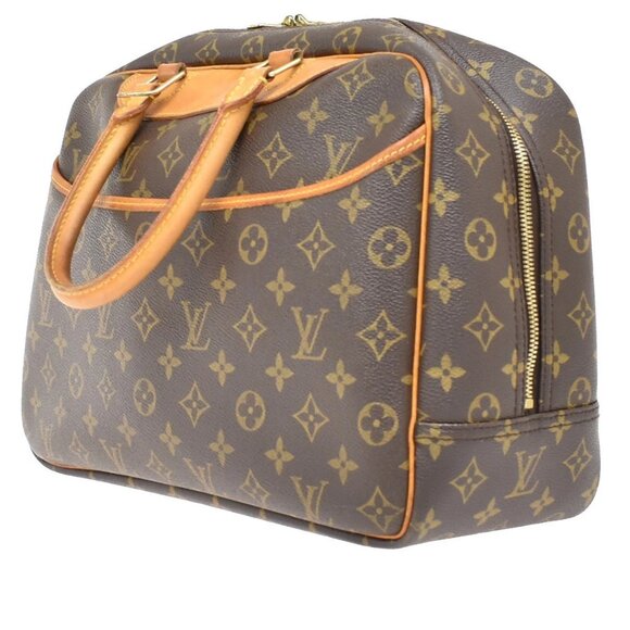 LOUIS VUITTON LV Logo Deauville Hand Bag Monogram Leather Brown M47270 82EF761 - Picture 2 of 14